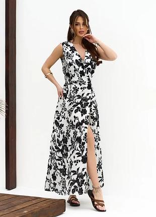 Платье для женщин цвет белый/черный размер xl fi_015191