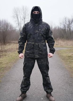 Костюм горка 5 черный мультикам тактический костюм 44-70 размер 64