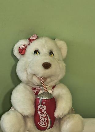 Vintage - coca cola girl bear plush 1993  , play by play - плюшевий ведмедик дівчинка coca cola -вінтажна 1993 р. -23 см