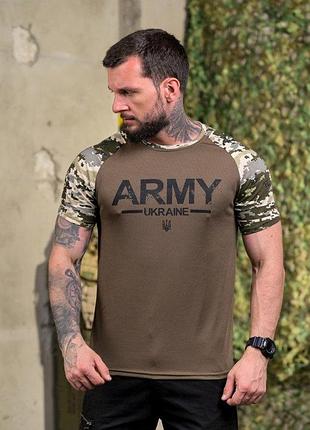 Тактическая футболка "army" с вставками пиксель армейская футболка зсу m