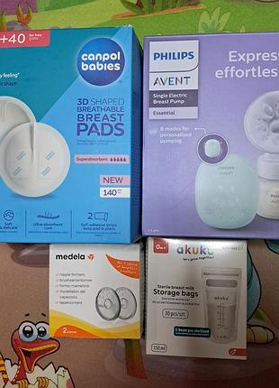 Электрический молокоотсос philips avent (scf323/11) + лактационные вкладыши