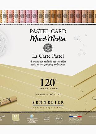 Блок пастельного паперу sennelier pastel card, 30×30 см, 12 аркушів, неаполітанський жовтий