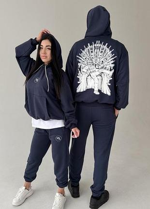 Худи милитари трон, без флиса, унисекс, цвет графит, размеры s-xxl