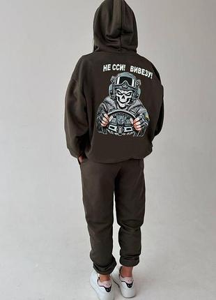 Худи милитари без флиса, унисекс, цвет хаки, размеры s-xxl