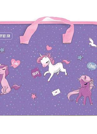 Папка-портфель а4 "kite""kuromi" на блискавці з тканинними ручками, hk25-202-2, шт