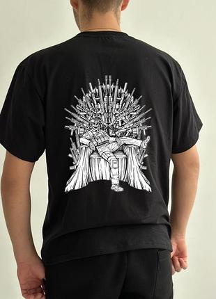 Футболка милитари трон,унисекс, цвет черный, размеры s-xxl