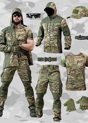 Летний тактический костюм горка 8-в-1 (мультикам) — полный набор экипировки для активных задач