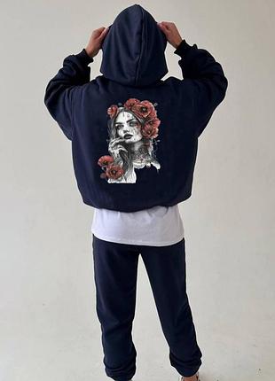 Худи милитари унисекс, без флиса, цвет синий, размер s - xxl