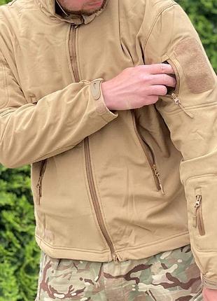 Тактична військова куртка soft shell (софт шел) койот койот, xl