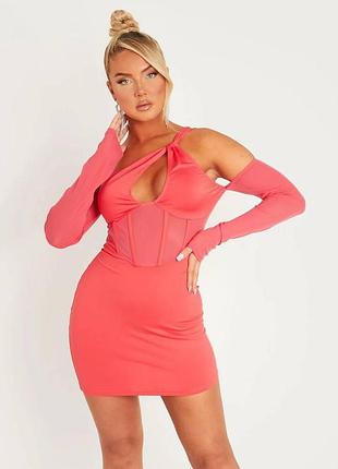 Платье женское missy empire малиновый (me7430-8 hot pink (eu (36), uk (8), s))