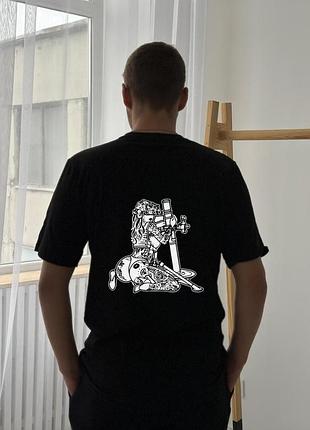 Футболка милитари унисекс, цвет черный, размеры s-xxl