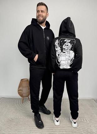 Зип-худи милитари без флиса, унисекс, цвет черный, размеры s-xxl