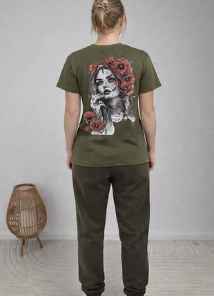 Футболка унісекс - оверсайз, колір хакі, розмір s - xxl