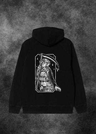 Худи милитари без флиса, унисекс, цвет черный, размеры s-xxl