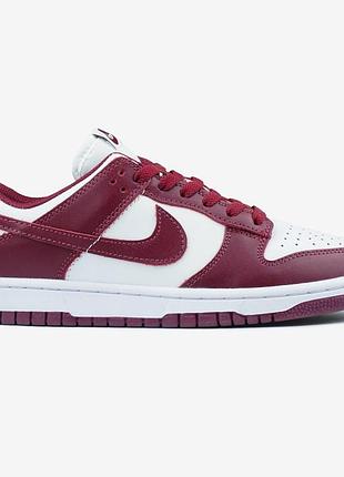 Кросівки жіночі nike dunk low team red bordo white 39