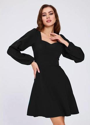 Изящное модное коктейльное платье, на прогулку, на вечеринку, черное m