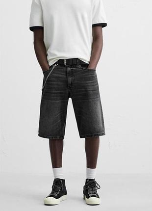 Шорты zara джинсовые baggy black