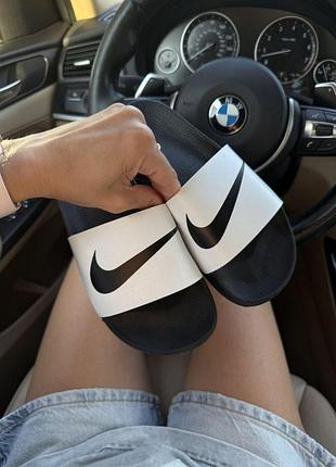 Женские белые шлепанцы, тапочки nike benassi white х найк 36