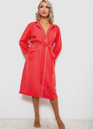 Халат женский домашний в горошек, цвет коралловый, 257r334
