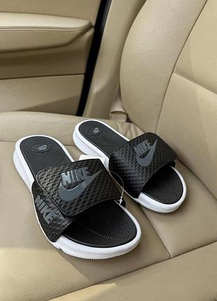 Мужские чёрные шлепанцы, тапочки nike slippers black х найк 40