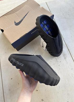Черные шлепанцы, тапочки унисекс nike mind 001 slide fragment black blue х найк майнд 40