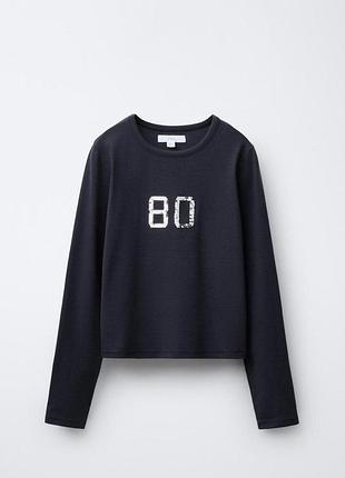 Детский лонгслив для девочки zara 122 см черный (26021903a) 8-9 років, 131 см