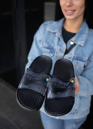 Чёрные шлепанцы найк слипперс унисекс nike slippers black 43