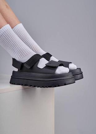 Женские чёрные сандалии ugg goldenglow sandals black x угг сандалс 37