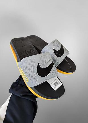 Мужские серые шлепанцы, тапочки nike air max cirro slide grey yellow х найк 40
