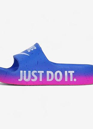 Жіночі блакитні шльопанці, капці nike slides blue pink х найк 40