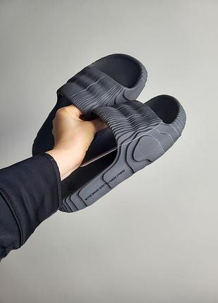 Мужские чёрные тапочки adidas yeezy adilette slide black х адидас изи слайд адилет 40