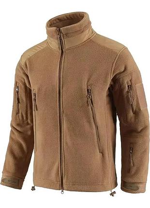 Тактическая флисовая куртка han wild койот xl