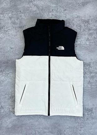 Жилетка the north face черный-белый
