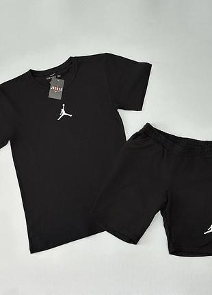 Футболка (черная)+шорты air jordan классический