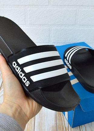 Чоловічі чорні гумові шльопанці adidas модні чоловічі тапки адідас підошва на піні 41