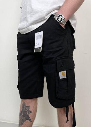 Шорти carhartt карго стильні та практичні з боковими кишенями чоловічі чорні та сірі