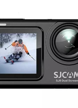 Экшн-камера sjcam sj8 dual screen 4k 30fps 16 мп с аккумулятором 1200 mah, черная