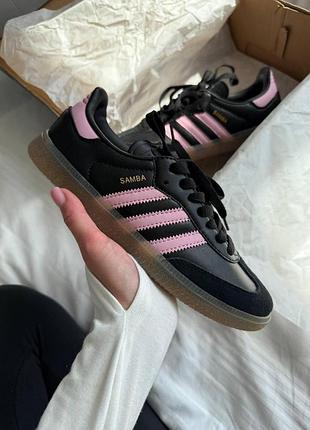 Женские кроссовки адидас самба adidas samba black pink 40