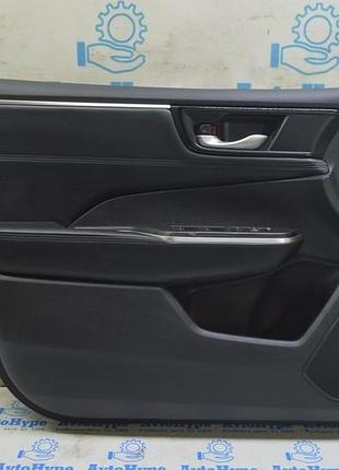 Обшивка дверей картка передня ліва honda clarity 18-21 usa чорна, вставка шкіра
