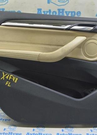 Обшивка дверей картка передня ліва bmw x1 f48 16-22 шкіра бежева з темно-сірим oyster/gray