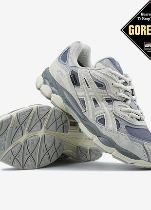 Зимние мужские кроссовки асикс гел нус водонепроницаемые asics gel-nyc cream oyster grey gore-tex 41 45