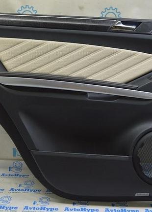 Обшивка двери (карточка) зад лев mercedes x164 gl 10-12 черн+беж, вставка дерево