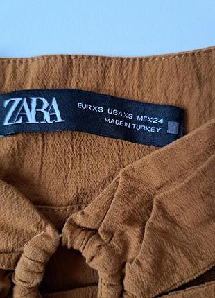 Горчичная летняя мини юбка zara размер xs коттон 98% 5