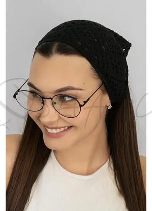 Косынка ажурная бандана женская котоновая braxton 1576 черный
