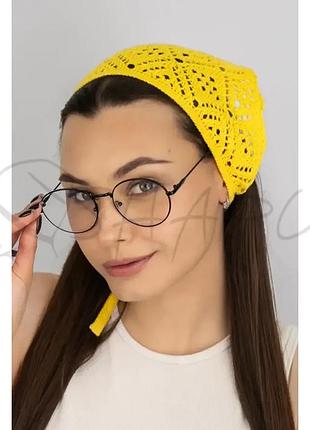 Косынка ажурная бандана женская котоновая braxton 1576 желтый