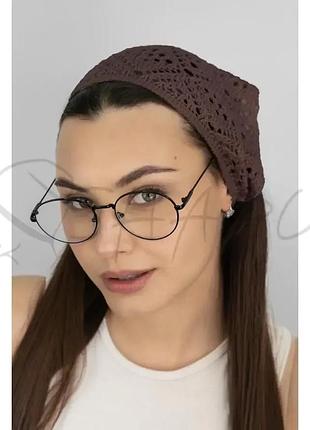 Косынка ажурная бандана женская котоновая braxton 1576 коричневый