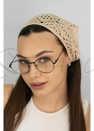 Косинка ажурна бандана жіноча котонова braxton 1576 бежевий