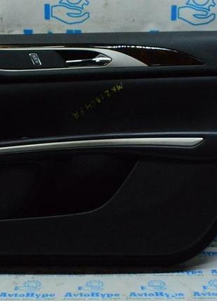 Обшивка двери (карточка) перед прав lincoln mkz 13- черн с дерев. вставкой (04)
