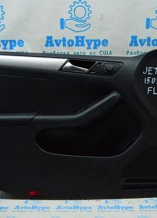 Обшивка двери (карточка) перед лев vw jetta 11-18 usa черн (03)