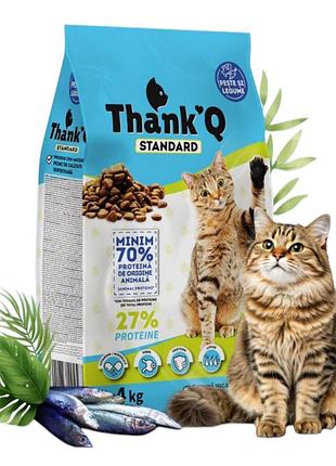 Сухой корм для взрослых котов thankq standard со вкусом рыбы 10 кг